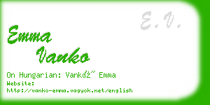 emma vanko business card